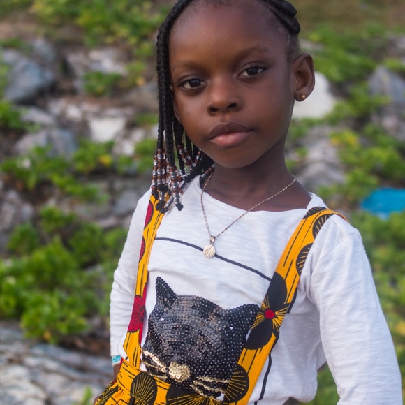 African Girl's Yellow Ankara Print Jumper - Picture 4 of 5